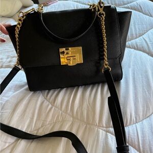Michael Kors Black Crossbody Bag with Gold Hardware